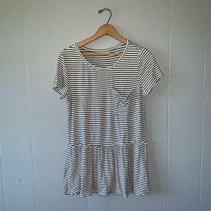 Black & White Striped Tee w/ Ruffle